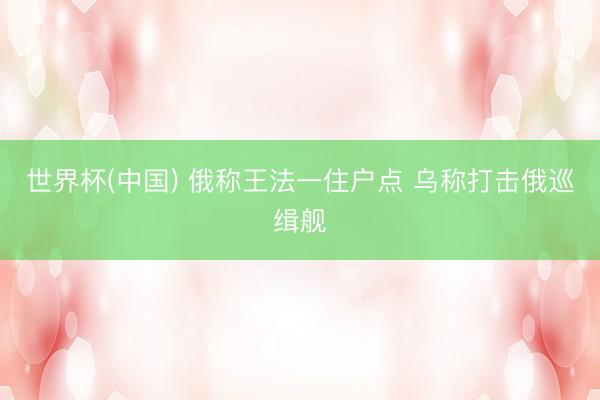 世界杯(中国) 俄称王法一住户点 乌称打击俄巡缉舰