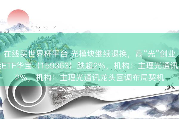在线买世界杯平台 光模块继续退换，高“光”创业板东说念主工智能ETF华宝（159363）跌超2%，机构：主理光通讯龙头回调布局契机