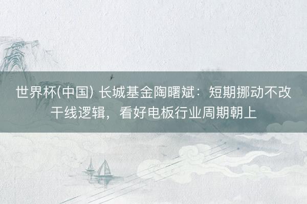 世界杯(中国) 长城基金陶曙斌：短期挪动不改干线逻辑，看好电板行业周期朝上
