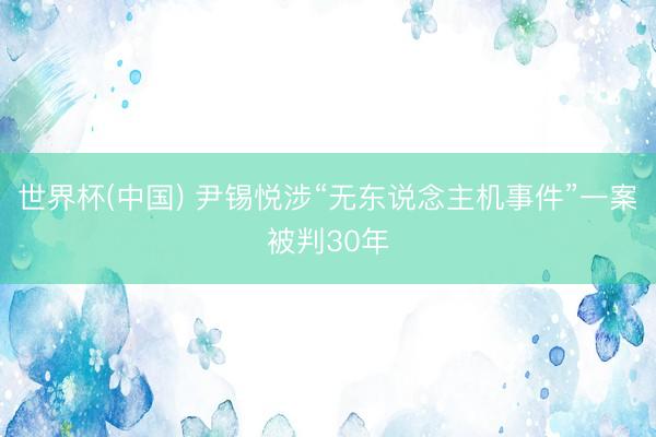 世界杯(中国) 尹锡悦涉“无东说念主机事件”一案被判30年