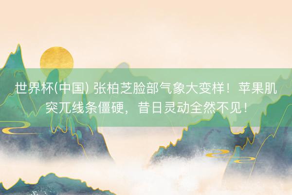世界杯(中国) 张柏芝脸部气象大变样!苹果肌突兀线条僵硬,昔日灵动全然不见!